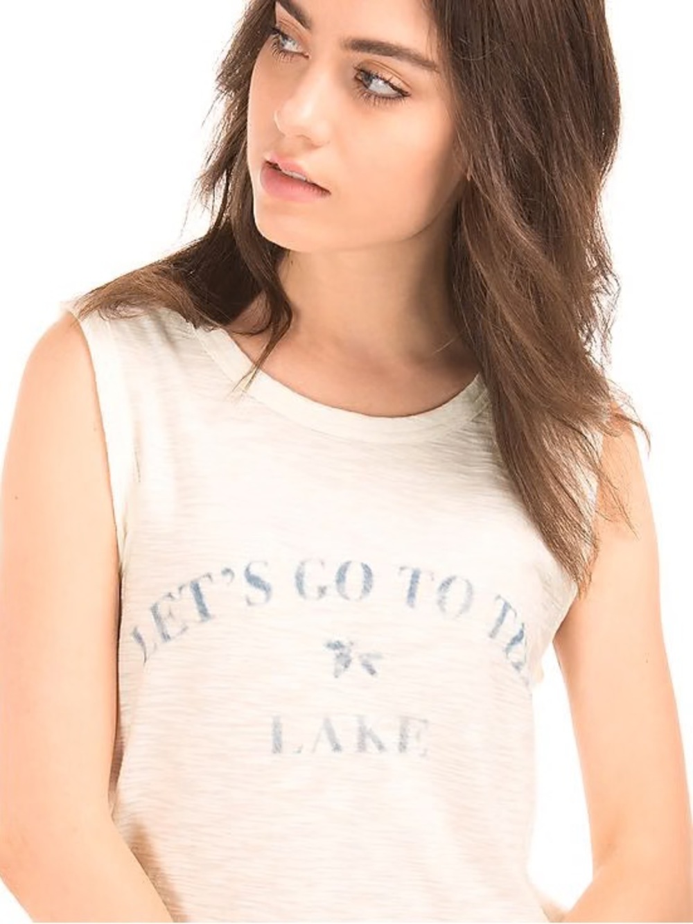 Gap sleeveless white “Lake” themed tank top